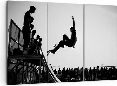 Produktbild von Bild auf Leinwand - Leinwandbild - Sport Skateboard - 105x70cm - Wand Bild - Wanddeko - Wandbilder - Leinwanddruck - Bilder - Kunstdruck - Wanddekoration - Leinwand bilder - Wandkunst - CE105x70-3655