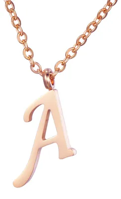 Produktbild von Morella Damen Halskette mit Buchstabe A Anhänger Edelstahl roségold in Schmuckbeutel