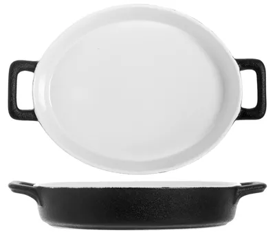 Produktbild von H&h Steinzeug 2-Griff-Auflaufform oval 19x24xh4,5