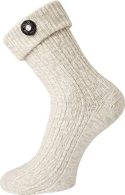Produktbild von 2 Paar TippTexx 24 Trachtensocken im Landhaus-Stil mit Trachtenknopf, Natur, Größe 43-46