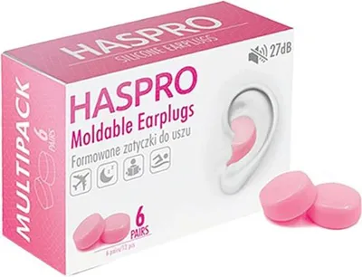 Produktbild von Haspro Formbare Ohrstöpsel EPUM-2, 6 Paar, rosa