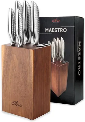 Imagen del producto de Bloque de cuchillos Maestro con cuchillos — Juego de 5 cuchillos