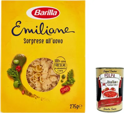 Produktbild von 5x Pasta all' Uovo Le Emiliane Sorprese, Eiernudeln, Pasta mit Ei 275g + Italian Gourmet polpa 400g