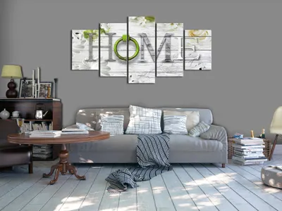Produktbild von Akustikbild Home Blumen 200x100 cm Bilder Akustikschaum Hochleistungsschallabsorber Schallschutz Leinwand 5 tlg Wandbild Raumakustik Schalldämmung m-C-0220-b-p