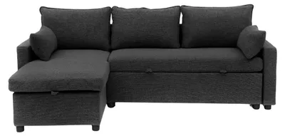 Image de CALICOSY - Canapé convertible 3 places en tissu avec méridienne L219 cm - LOUISON