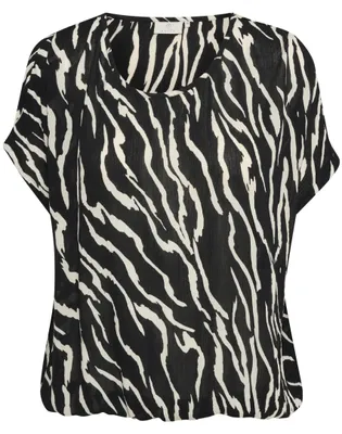 Produktbild von KAFFE Damen Bluse ärmellos KAamber Damen Bluse Kurzarm Print Shirt Rundhals Lock