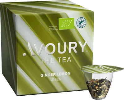 Produktbild von Avoury Green Tea  | GINGER LEMON Tee-Kapseln: Grüntee mit Ingwer & Zitronengras  |  8 Kapseln