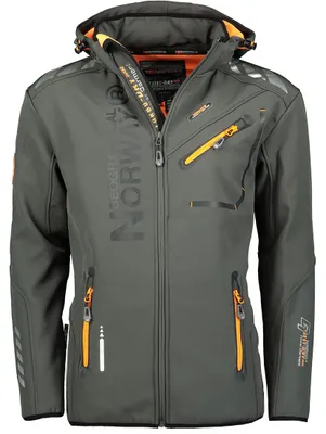 Produktbild von Geographical Norway ROYAUTE Men Softshell Jacke Herren Wasserdicht Kapuze Outdoor Windjacke Brandiing- Production