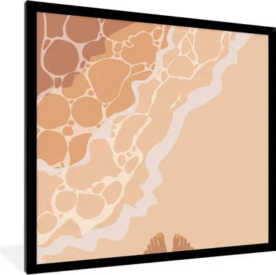Produktbild von MuchoWow® MuchoWow® Gerahmtes Poster Strand - Meer - Füße 40x40 cm - Poster mit zchwarzem Bilderrahmen - Mit Rahmen - Wanddekoration Schlafzimmer
