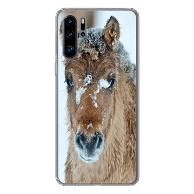 Produktbild von MuchoWow® Handyhülle Schutzhülle Hülle für Huawei P30 Pro Junges Fjordpferd mit Schnee bedeckt Silikon Softcase Handy Hülle - Schutzdeckel