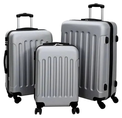 Produktbild von Kofferset 3-teilig Hartschale Silber 20'' 24'' 28'' ABS
