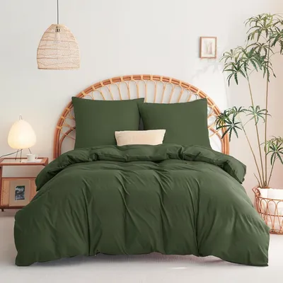 Obrázok produktu pre TRANKIELO® - Súprava obliečok na prikrývku 155x220 cm - 3-dielna - 100% mikrovlákno - Svetlozelená - Obsahuje 2 obliečky na vankúše
