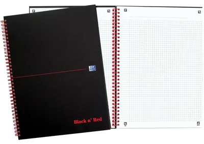 Produktbild von Oxford Black n' Red - Notizbuch - drahtkammgebunden - A4 (210 x 297 mm)