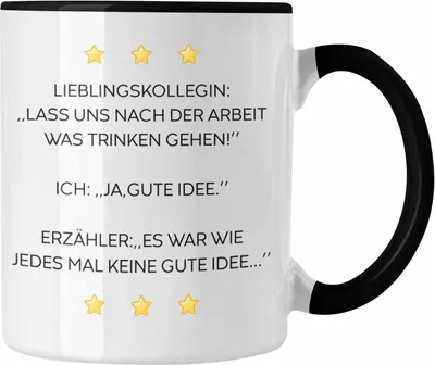 Produktbild von Trendation - Lustige Tasse mit Spruch für Frauen Arbeit Büro Lustig Tassen Becher mit Sprüchen Kollegin Geschenk Sarkasmus Lieblingskollegin (Schwarz)
