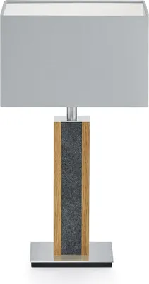 Produktbild von Karl G Quadra Tischlampe mit Granitapplikation Baumwolle silbergrau Nickel matt gebürstet