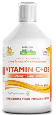 Produktbild von Swedish Nutra Vitamin C + D3 und Zink Ergnzung - Flssig - 500 ml