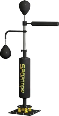 Produktbild von Boxsack freistehend 140-205cm aufblasbarer Standboxsack mit Pumpe, Saugfuß 2 Reflexsbälle Punchingball Set höhenverstellbar Kickboxsack Speed Ball für Erwachsene Jugendliche Krafttraining
