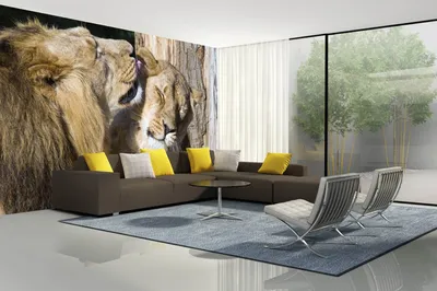 Produktbild von Vlies Fototapete LÖWENLIEBE 375 x 250 cm (inkl. Kleister) - Vlies Tapete, Wandtapete, Wandbilder - Tapete für Wohnzimmer Schlafzimmer, Büro, Küche - Montagefertig
