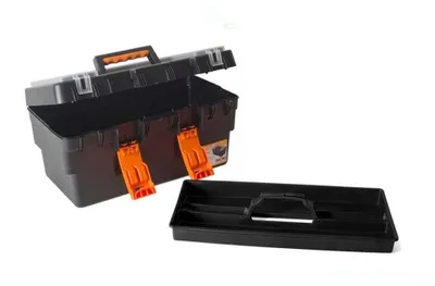 Produktbild von DRW Große Werkzeugkiste mit 3 Ebenen mit Ablage 47 x 26 x 24 cm