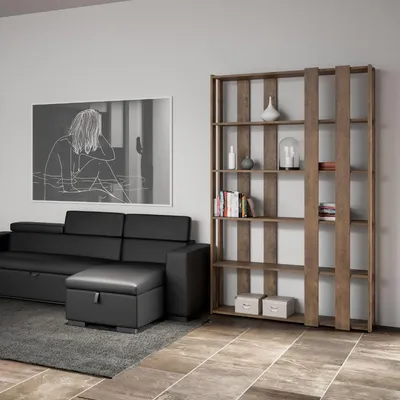 Immagine prodotto di Libreria Moderna 5 Ripiani 120x36x204 cm in nobilitato Noce