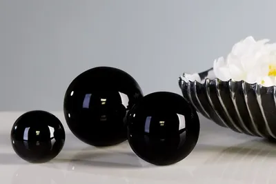 Produktbild von Dekokugeln "Blackball"  3er-Set schwarz  Tischdeko Dekoration
