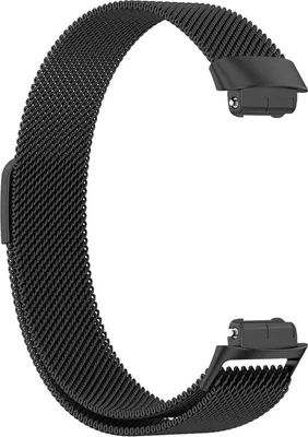Zdjęcie produktu dla Czarny pasek do Fitbit Inspire 3 – bransoleta milanowska – metalowa – CHPN