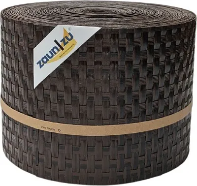 Produktbild von Sichtschutzstreifen zaun|zu RATTAN 26m Rolle Zaunblende für Doppelstabmattenzaun Schwarzbraun 26m