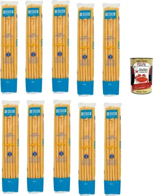 Produktbild von De Cecco Le Specialità Candele Lunghe N°127, 100% Italienisch Pasta Nudeln 10x 500g + Italian Gourmet Polpa 400g