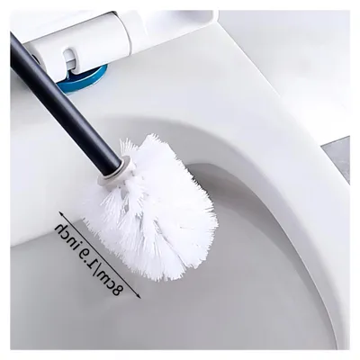 Produktbild von Wandmontierte Toilettenbürste, Klobürste ohne Bohren, WC Bürstenhalter für Hotels, Wohnungen, Villen und öffentliche Räume - Schwarz matt