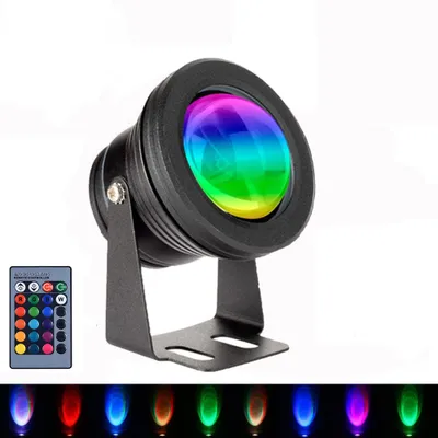 Produktbild von 10W LED Unterwasser RGB Strahler Wasserdicht  Teich Pool Licht Flutlicht Spotlight Garten Brunnen Aquarium Beleuchtung, Schwarz