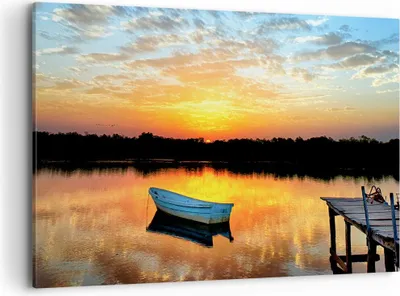 Produktbild von Bild auf Leinwand - Leinwandbild - Landschaft Sommer Meer - 120x80cm - Wand Bild - Wanddeko - Leinwanddruck - Bilder - Kunstdruck - Wanddekoration - Leinwand bilder - Wandkunst - AA120x80-3167
