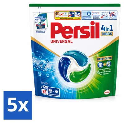 Produktbild von 5 x Persil Universal Discs 4in1 - Waschmittel für weiße Wäsche - Vorteilspackung - 5 Stücke