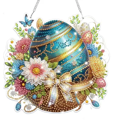 Immagine prodotto di Set per creare ciondoli a forma di uovo di Pasqua con cristalli, ideale per bambini e adulti. Perfetto per creare decorazioni da appendere
