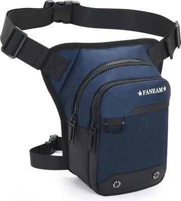 Produktbild von Unyqoos® Taktische Oberschenkeltasche aus Nylon, wasserabweisende Motorrad-Beintasche 24×15×9 cm, verstellbare Hüft- und Beinriemen 55–125 / 30–72 cm, ideal für Wandern & Camping