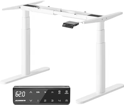 Elektrischer Schreibtisch EL2 Plus Art, oval, 2 Motoren, 125 kg, weiß