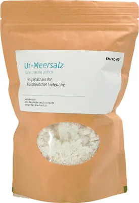 Produktbild von Emiko Ur-Meersalz Fingersalz 500 g Nachfüllpack mildes, hoch mineralienreiches Salz aus unberührtem Urmeer mit EM-X Gold versetzt