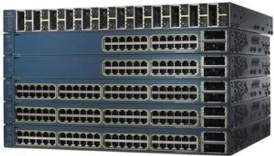 Produktbild von Cisco 3560E-12SD-E, gemanaged, 10/100/1000 Mbps, 160 Gbit/Sek, 10 Gbit/Sek, SNMP 1, RMON 1, RMON 2, RMON 3, RMON 9, Telnet, SNMP 3, SNMP 2c, HTTP, Ethernet, Fast Ethernet, Gigabit Ethernet