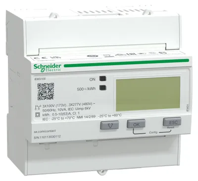 Obrázok produktu pre Schneider Electric iEM3100, IP20, 50/60 Hz, 90 mm, 69 mm, 95 mm, 102 mm