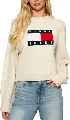 Produktbild von TOMMY JEANS TJW MELANGE FLAG SWEATER Weiß