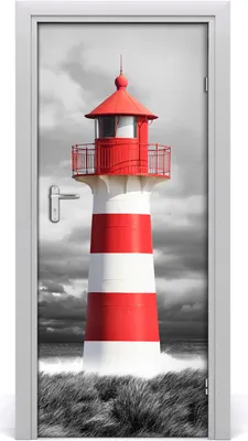 Produktbild von Tulup Türaufkleber 85x205 cm Dekorative Aufkleber Selbstklebend Wasserdichte Tapete Abnehmbar Schlafzimmer Wohnzimmer Wohnkultur - Leuchtturm