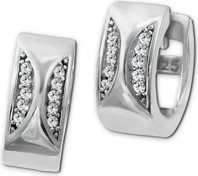 Imagen del producto de Pendientes de aro "Moons" de SilberDream, con circonitas, para mujer, en plata de ley 925, modelo SDO4366W