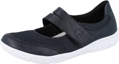 Produktbild von RIEKER Damen Spangenklett Sneaker blau Textil - Größe: 38