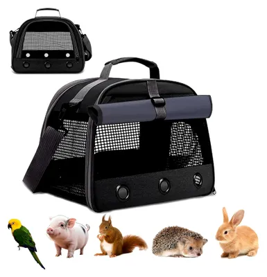 Produktbild von Transportbox für Kaninchen und Kleintiere, faltbar und atmungsaktiv (Schwarz)