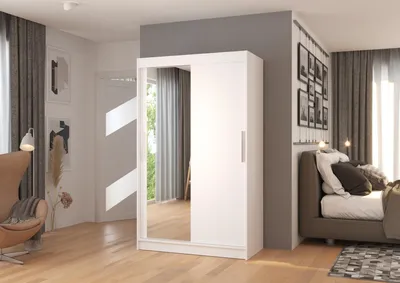 Obrázek produktu pro Zrcadlová skříň 120 cm s posuvnými dveřmi CABRIS - bílá