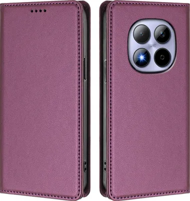 Image de Housse de téléphone portable pour Xiaomi Redmi Note 15 Pro 4G, étui à rabat en cuirPolyuréthaneantichoc Housse magnétique avec support Violet