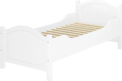 Produktbild von Seniorenbett extra hoch Kinderbett waschweiß 90x200 Massivholz Zubehör wählbar V-60.40-09WRollrost inkl.