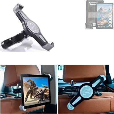 Produktbild von K-S-Trade Tablethalterung kompatibel mit Oukitel RT6 KFZ Kopfstützen Halterung 360° Auto Sitzhalterung Headrest Holder Halter Tablet PC Kopfstütze