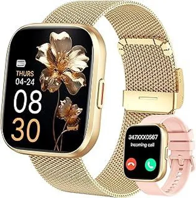 Obrázek produktu pro Dámské chytré hodinky s telefonní funkcí, 1,85palcový dotykový displej, fitness tracker, více než 120 sportovních režimů, vodotěsné podle normy IP68, fitness hodinky s měřením srdečního tepu, SpO2, monitorem spánku, krokoměrem, chytré hodinky pro iOS a Android
