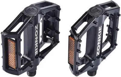 Zdjęcie produktu dla Pedały rowerowe płaskie aluminiowe z reflektorem mtb szosa