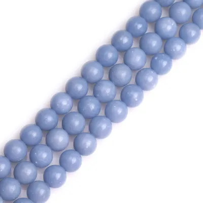 Runde Blau-Anglit-Edelsteinperlen 10 mm, 38-40 Stück für DIY-Schmuck